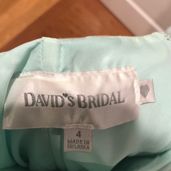 David’s Bridal, mint, one strap bridesmaids dress - Picture 4 of 4